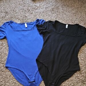 Blue and Black Square Neck Bodysuit Bundle